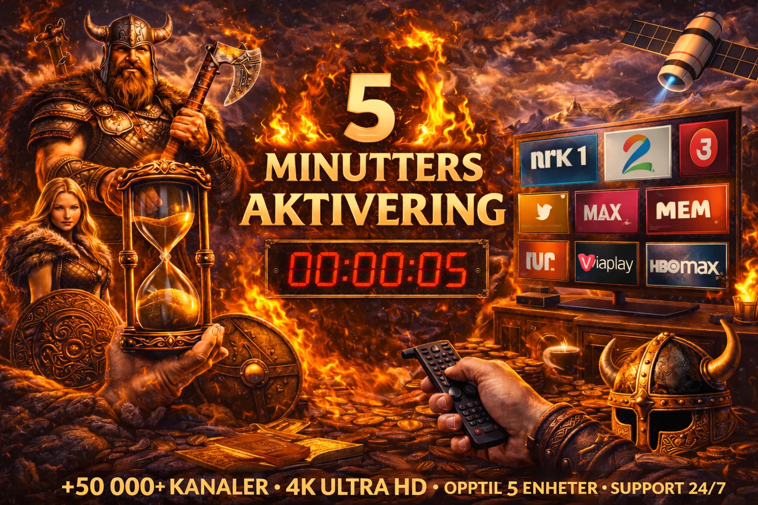 Viking IPTV oppsett 2026 — Kom i gang på 5 minutter på Smart TV, Fire TV Stick, iPhone og Android